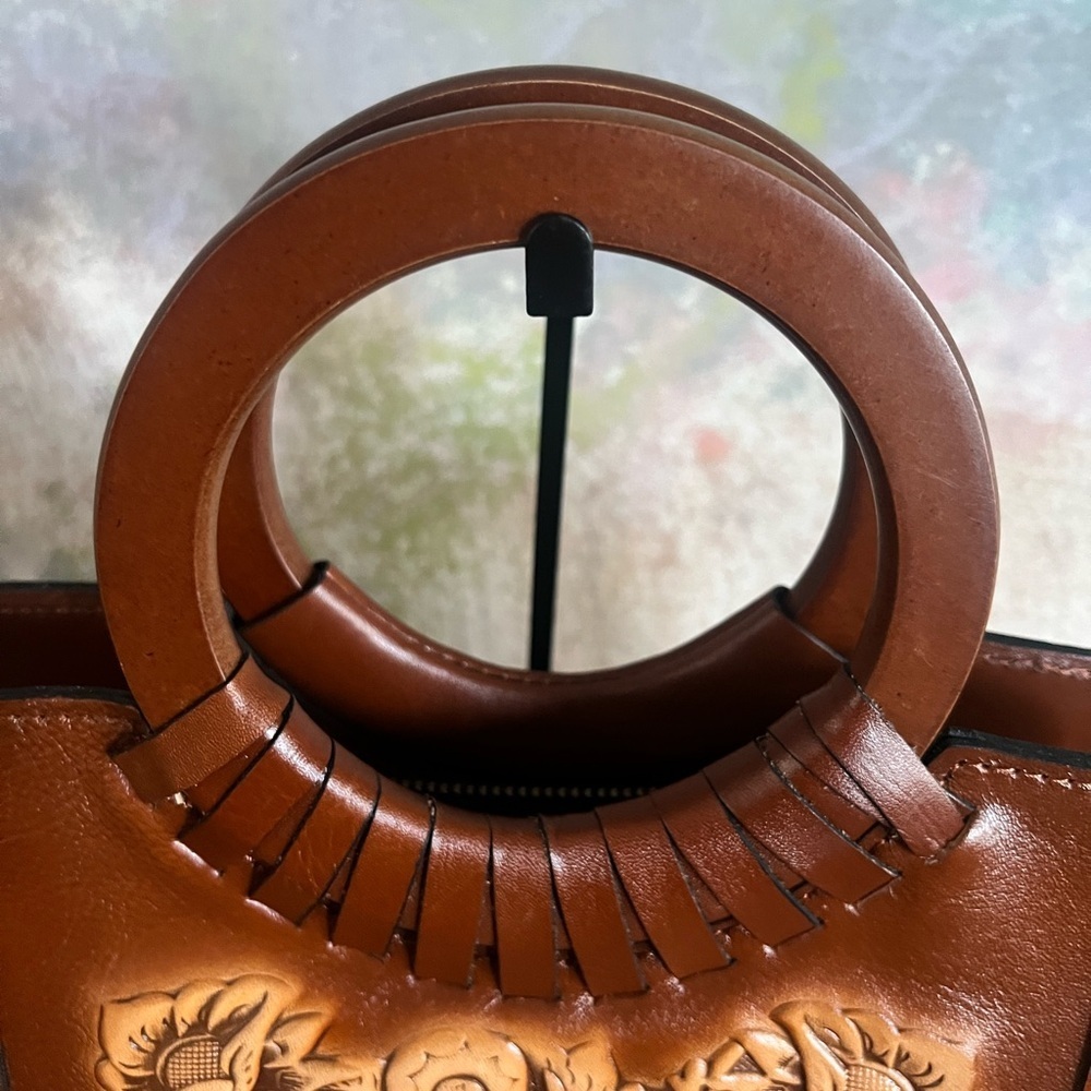 Patricia Nash Tooled Brown Embossed Handbag - Picture 5 of 14